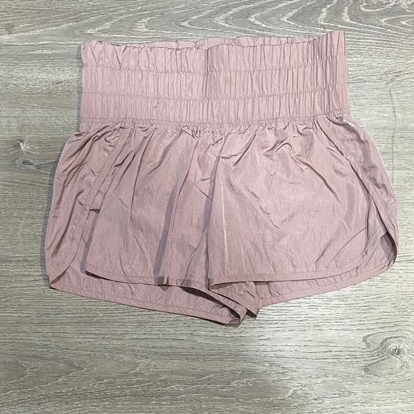 Pants - Women's Pink Smocked Shorts